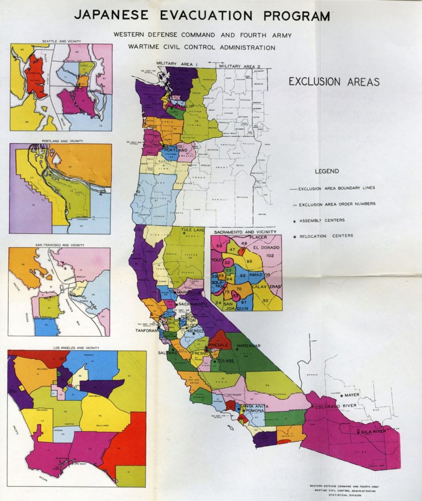 Map of West Coast exclusion areas