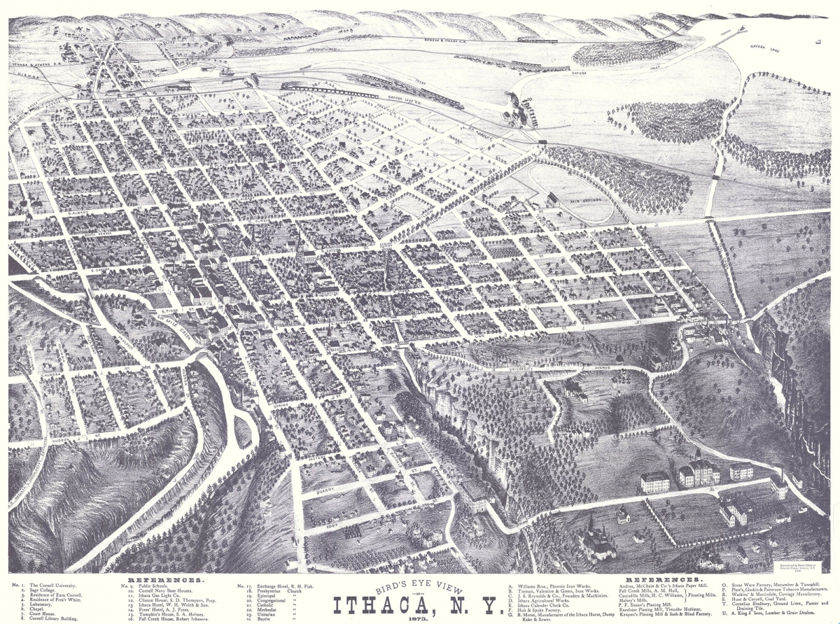 Bird's eye view of Ithaca, N.Y. 1873